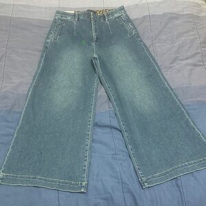 Stylish Wide-Leg Jeans in Denim Blue